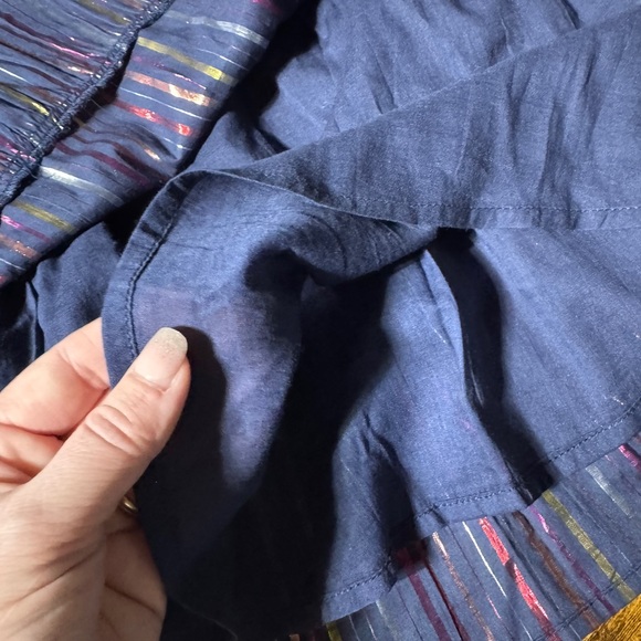 Roller Rabbit Navy Lurex Metallic Rainbow Stripe Dress NWT 6 8 Priscilla - Picture 7 of 8